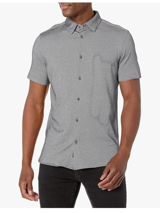 New Men's Slim Fit Short Sleeve Stretch Shirt Size M - Picture 2 of 7